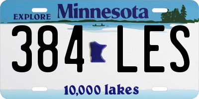 MN license plate 384LES