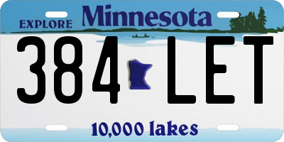 MN license plate 384LET