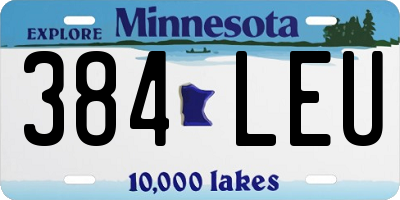 MN license plate 384LEU
