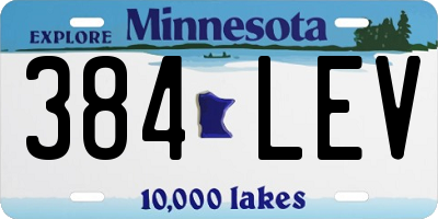MN license plate 384LEV