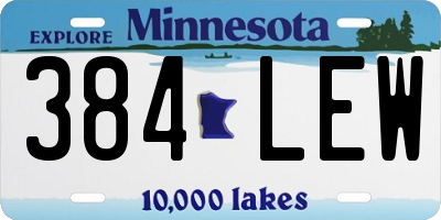 MN license plate 384LEW