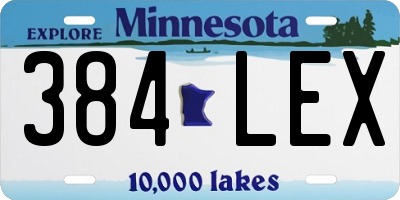 MN license plate 384LEX