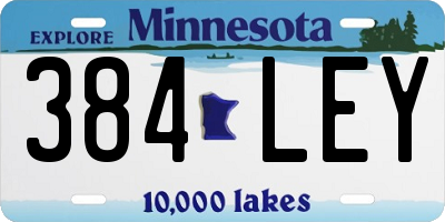 MN license plate 384LEY
