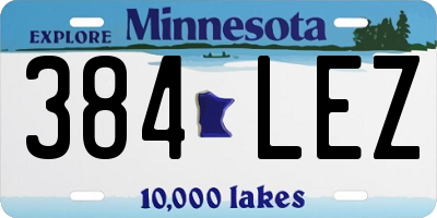 MN license plate 384LEZ