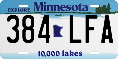 MN license plate 384LFA