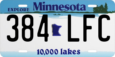 MN license plate 384LFC