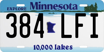 MN license plate 384LFI