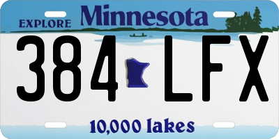 MN license plate 384LFX