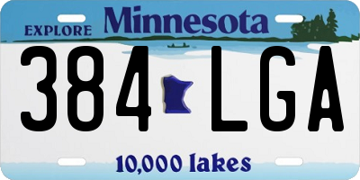 MN license plate 384LGA