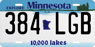 MN license plate 384LGB