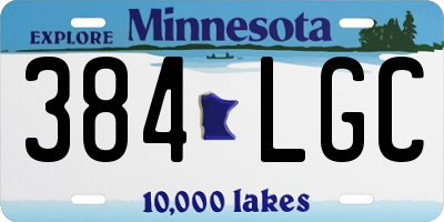 MN license plate 384LGC
