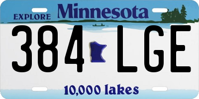 MN license plate 384LGE