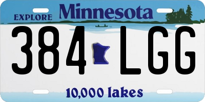 MN license plate 384LGG