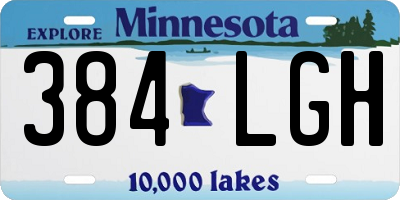 MN license plate 384LGH