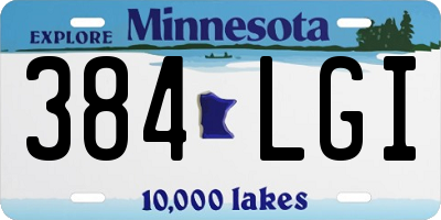 MN license plate 384LGI