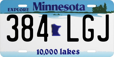 MN license plate 384LGJ