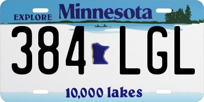 MN license plate 384LGL