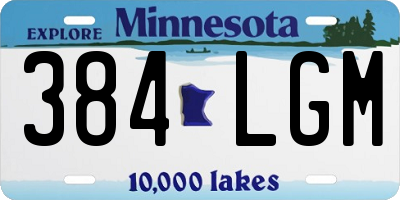 MN license plate 384LGM