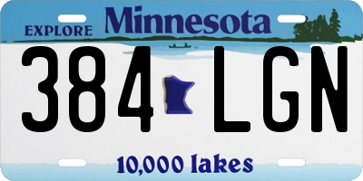 MN license plate 384LGN