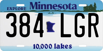 MN license plate 384LGR