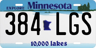 MN license plate 384LGS