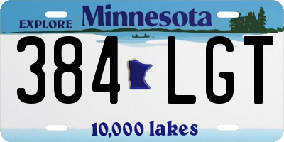 MN license plate 384LGT