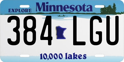 MN license plate 384LGU