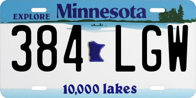 MN license plate 384LGW
