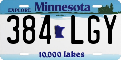MN license plate 384LGY