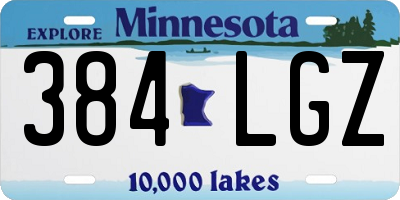 MN license plate 384LGZ