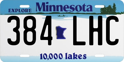 MN license plate 384LHC