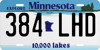 MN license plate 384LHD