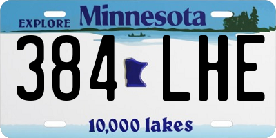 MN license plate 384LHE