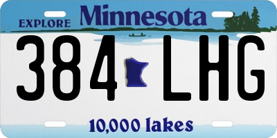 MN license plate 384LHG