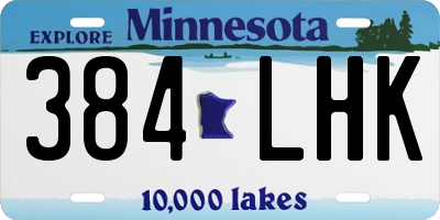 MN license plate 384LHK