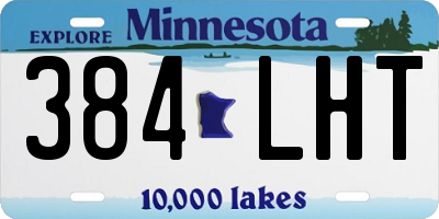 MN license plate 384LHT