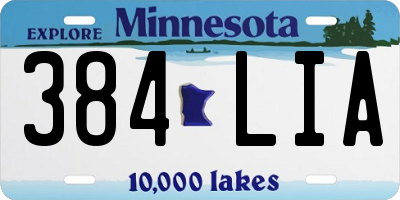 MN license plate 384LIA