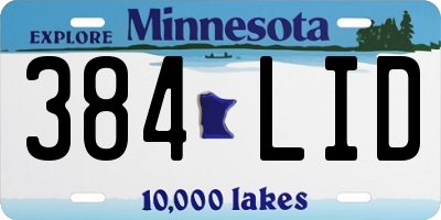 MN license plate 384LID