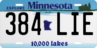 MN license plate 384LIE