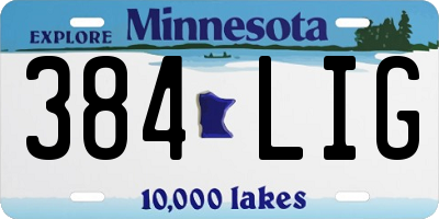 MN license plate 384LIG