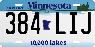 MN license plate 384LIJ