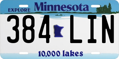 MN license plate 384LIN