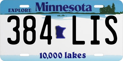 MN license plate 384LIS