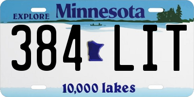 MN license plate 384LIT