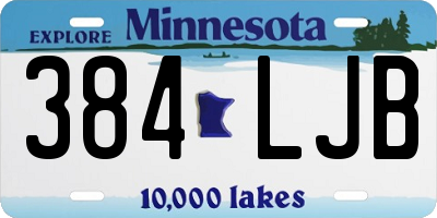 MN license plate 384LJB