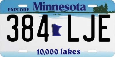 MN license plate 384LJE