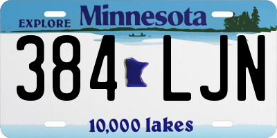 MN license plate 384LJN