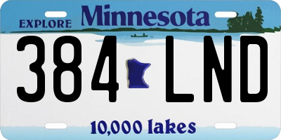 MN license plate 384LND