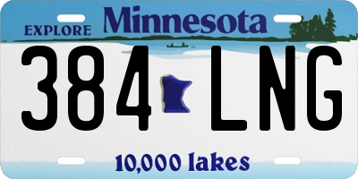 MN license plate 384LNG