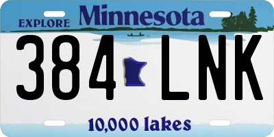MN license plate 384LNK
